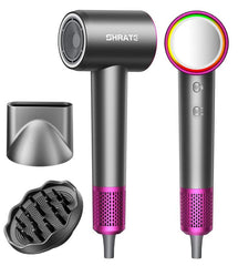 SHRATE Ultra-Fast Hair Dryer with 500 Million Negative Ions Magnetic Diffuser 1400W Power 160000 RPM Low Noise 5X Faster Drying Portable Lightweight Ergonomic Design