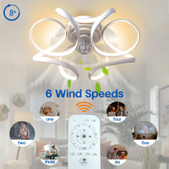Acrylic Modern Smart Light Flush Mount Indoor, Outdoor Ceiling Fan with Remote Control