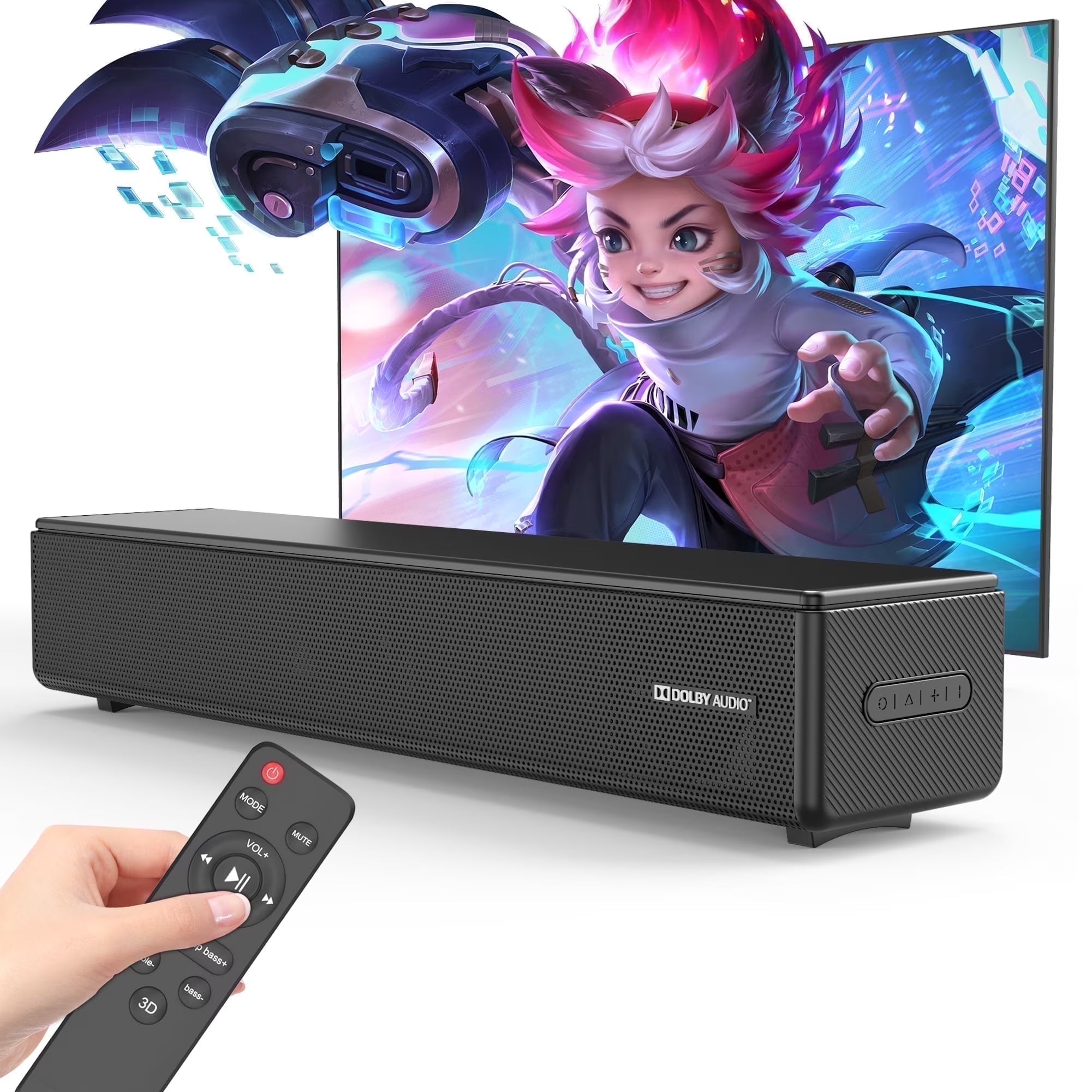Sound Bar for TV, 100W Soundbar with Dolby Digital, HDMI, Bluetooth 5.3